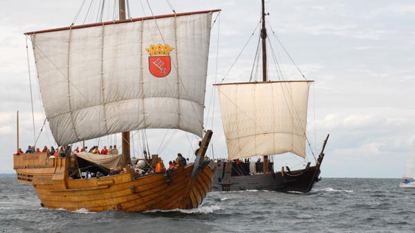 Hanseatic cogs on the Baltic Sea