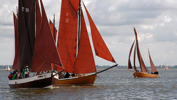 Zeesenboote bei schwachem Wind