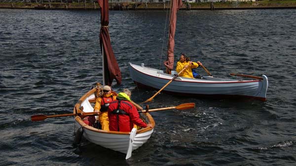 Rowing and fishing