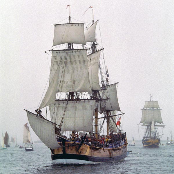 HM Bark Endeavour at the Sail Brest 2004