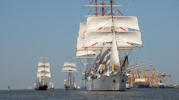 Tall-ships at the sailing parade for SAiL 2025
