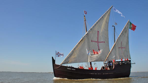 Caravel Vera Cruz at the Sail-In parade for SAiL 2025