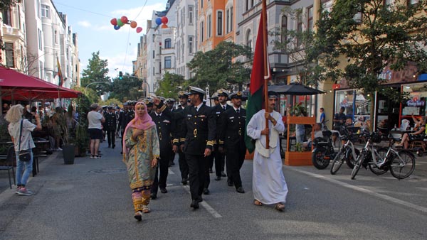 Crew parade of the Shabab Oman II