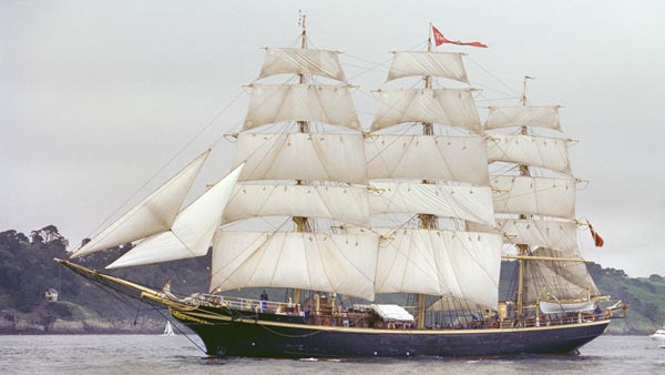 Fully-rigged ship Georg Stage