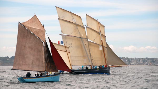 Traditional sailing ships off Douarnenez