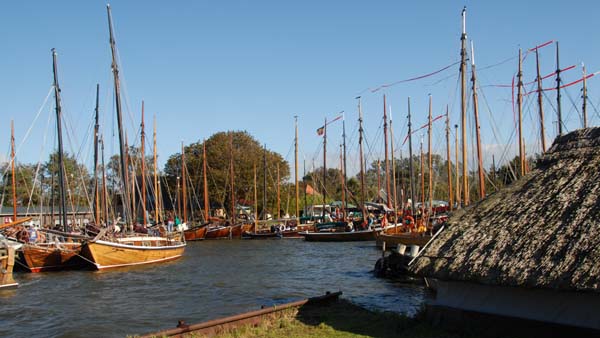 Zeesenboots in the harbour of Bodstedt