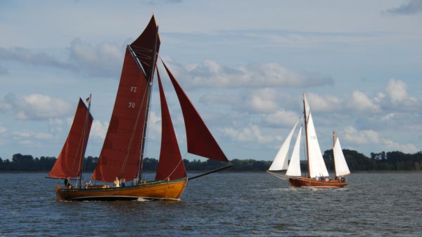 Sailing at the Grand Zeesenboat Regatta Bodstedt 2025