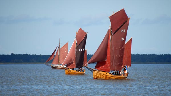 Small class Zeesenboats at the Bodstedt 2025 regatta