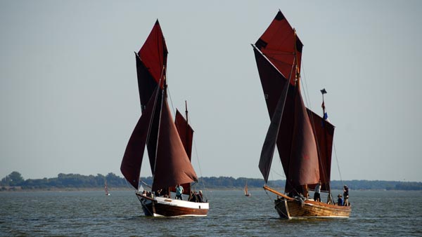 Zeesenboats before the finish line of the Fishermen's Regatta 2025